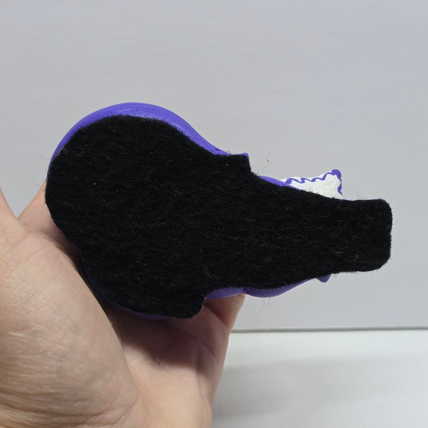 Purple fox kit figure with scratch free felt bottom