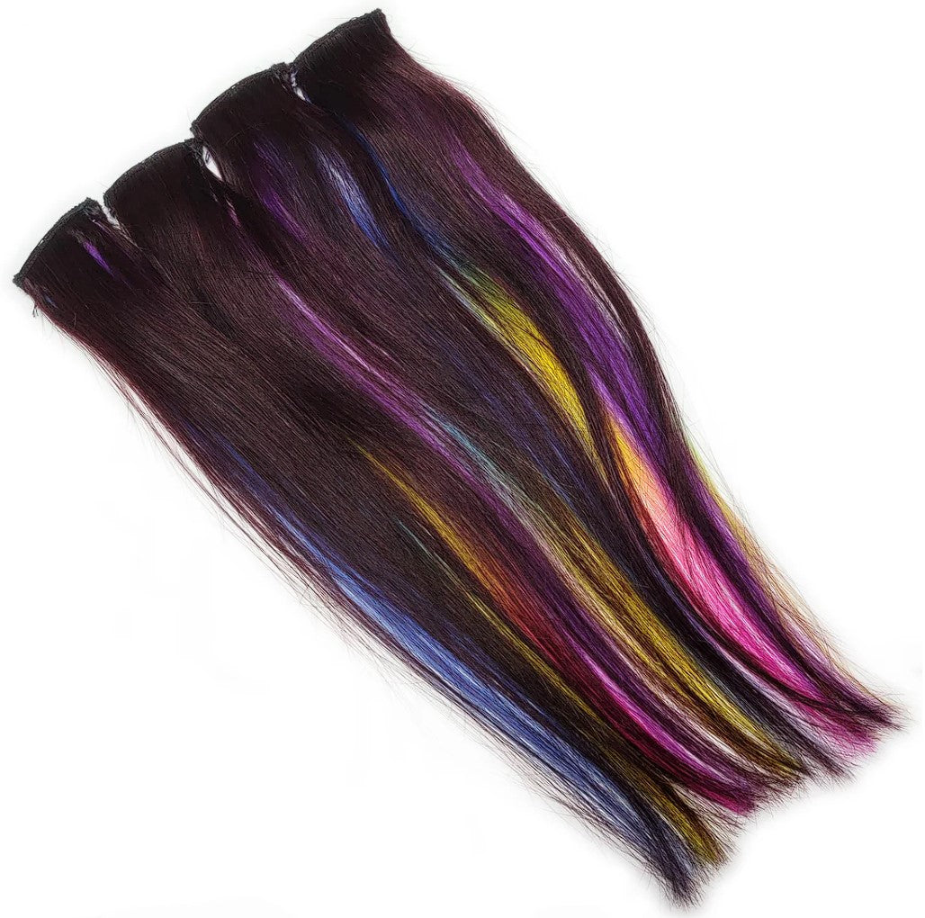 10 inch Life's a Beach Rainbow Ombre Clip in Human Hair Extensions (Ready to Ship)