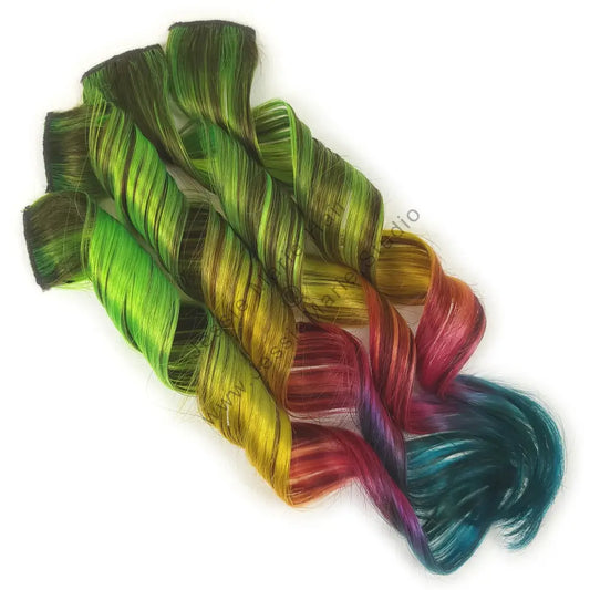 green rainbow clip in human hair extensions
