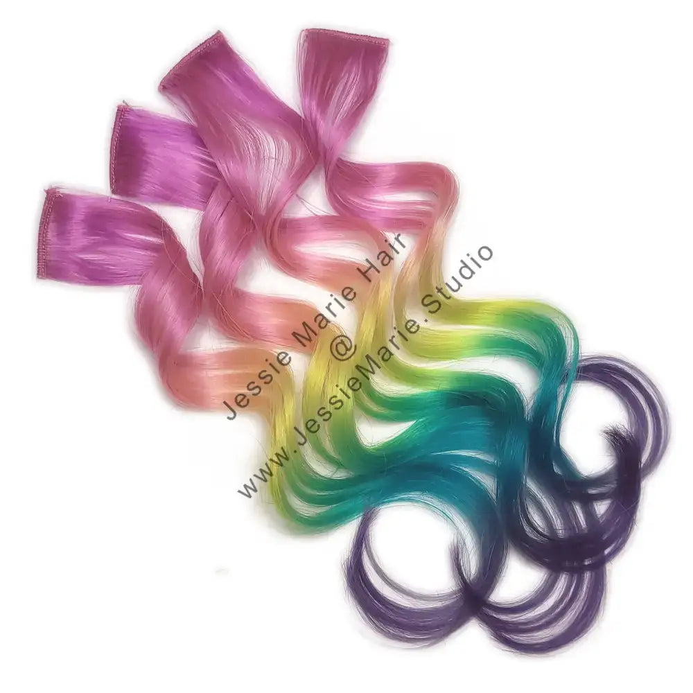 Pastel color melt rainbow hair