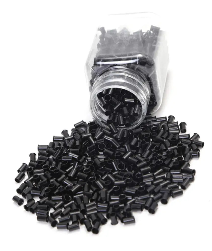 100 Micro Tube Link Beads Black