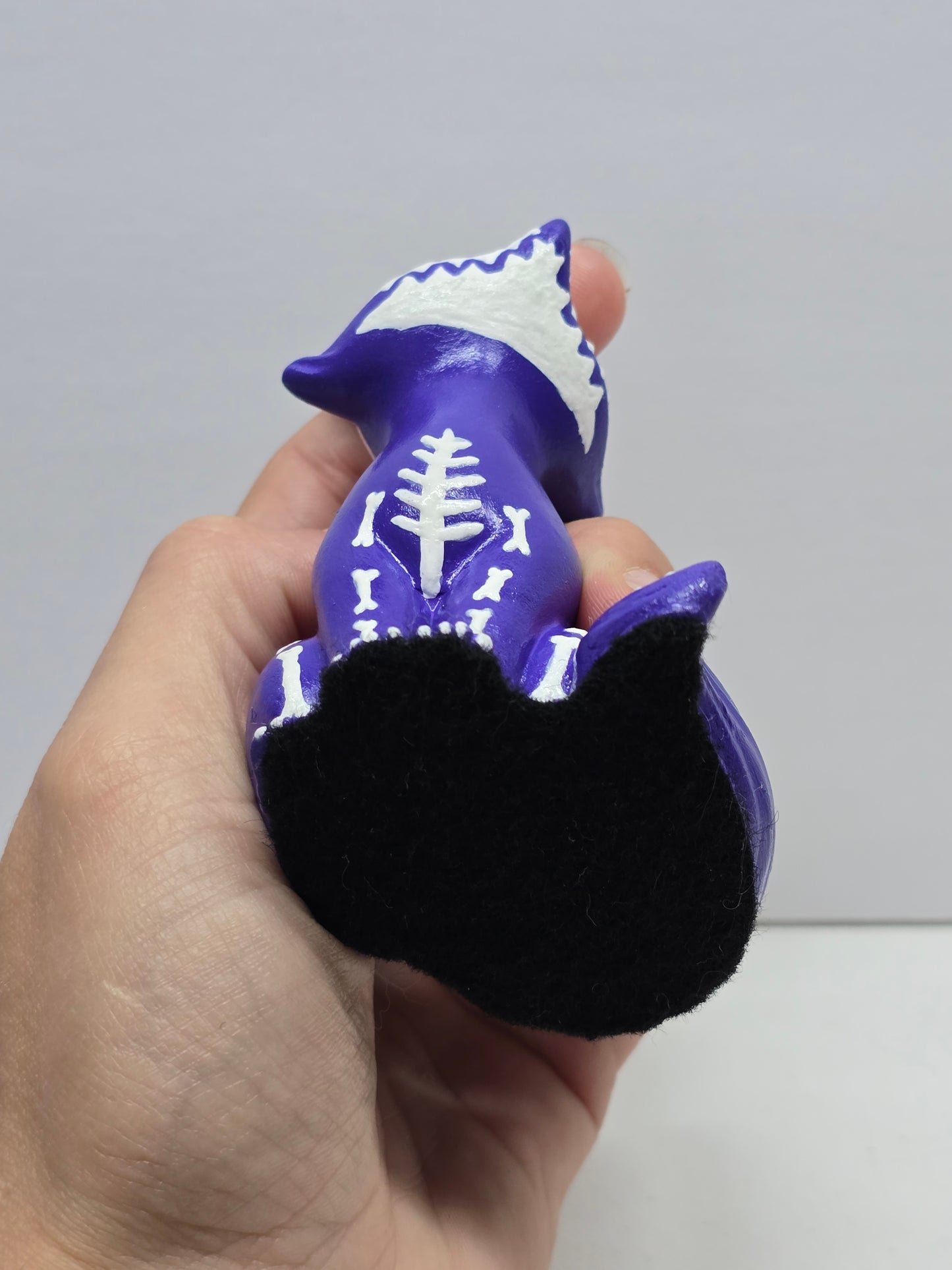 bottom of cute halloween fox figure with scratch free felt bottom