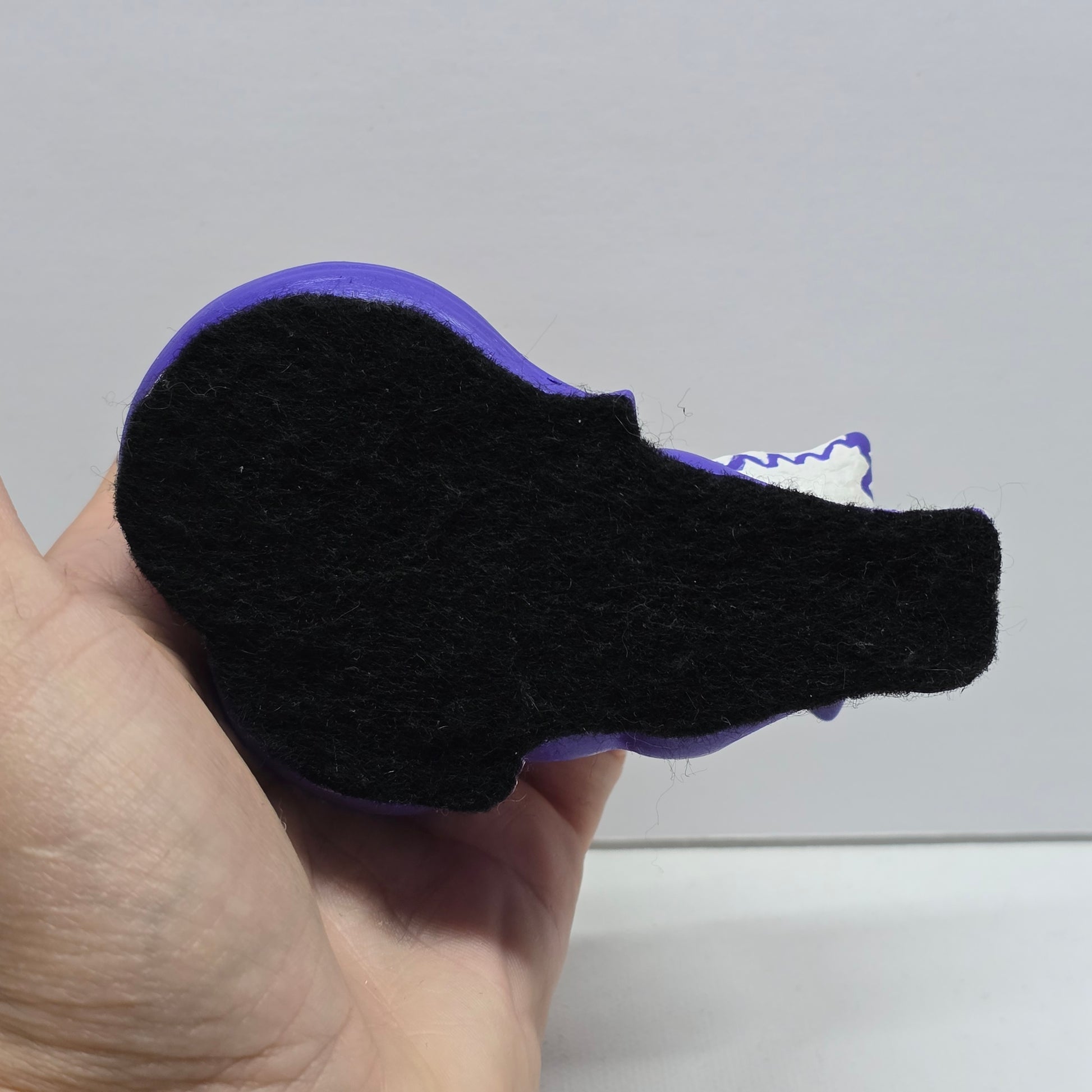 Purple fox kit figure with scratch free felt bottom