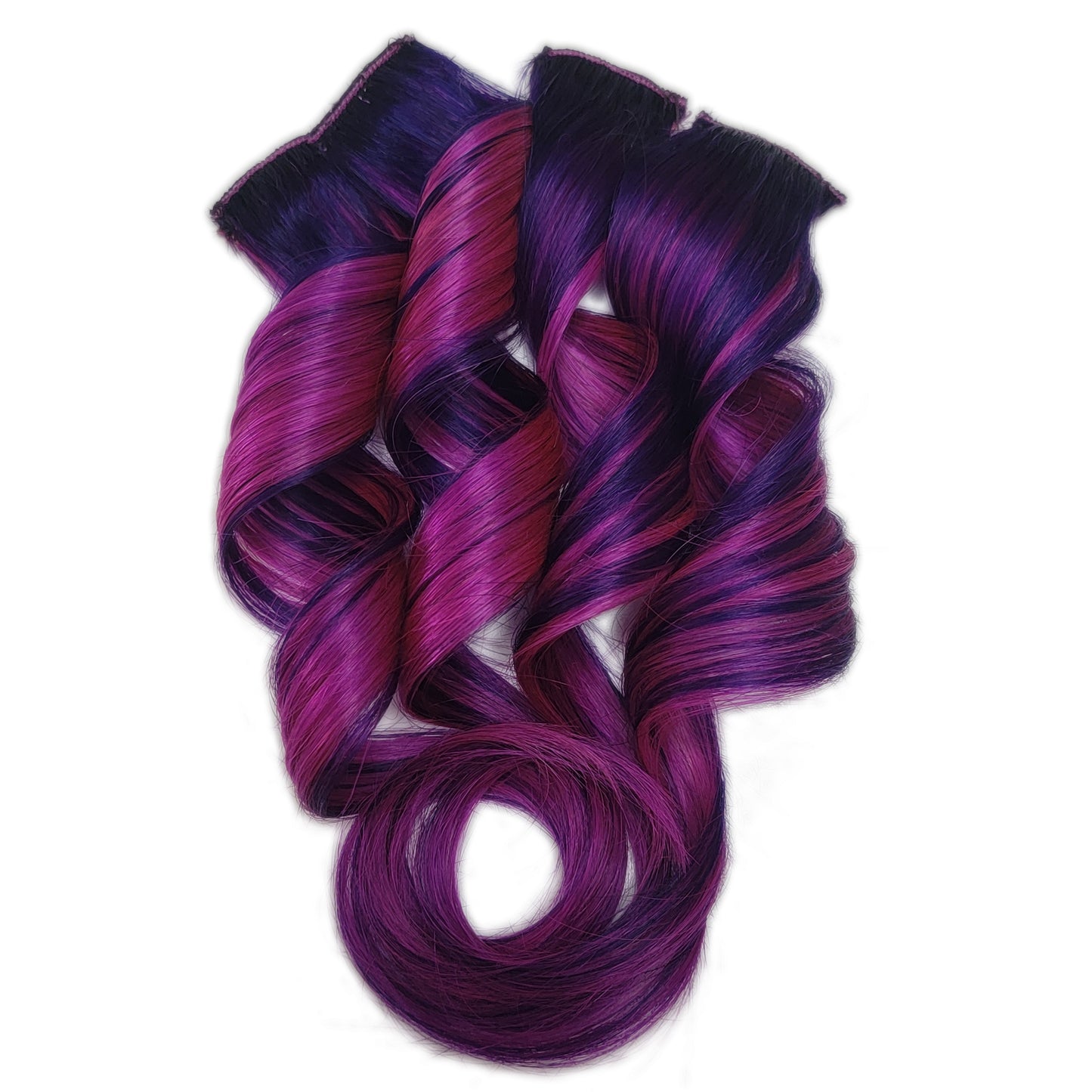 Violet Splash - Purple and Violet Pink Clip in Human Hair Extensions Highlights