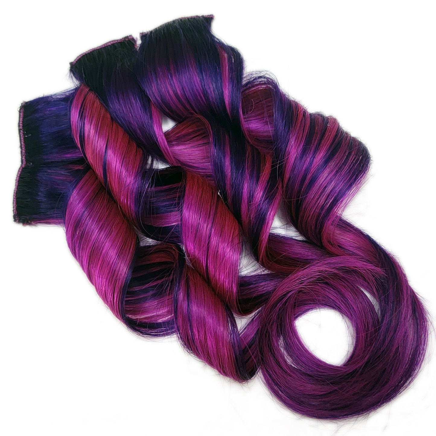 Violet Splash - Purple and Violet Pink Clip in Human Hair Extensions Highlights
