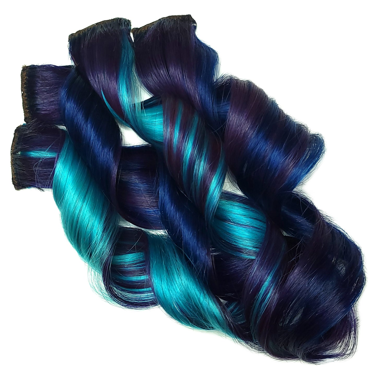 Mood - Blue and Purple Clip in Human Hair Extensions Highlights