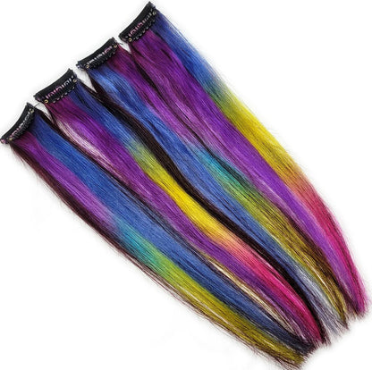 10 inch Life's a Beach Rainbow Ombre Clip in Human Hair Extensions (Ready to Ship)