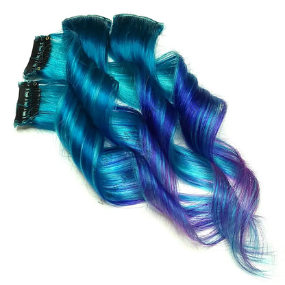 blue ombre hair with fuchsia