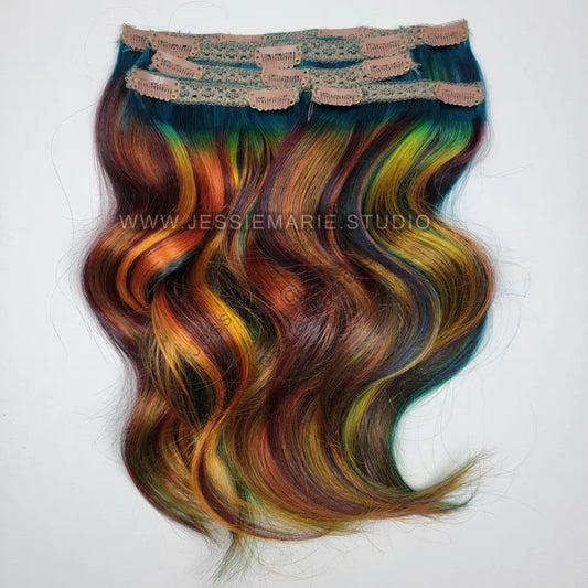 Autumn Leaves lace clip in human hair extensions
