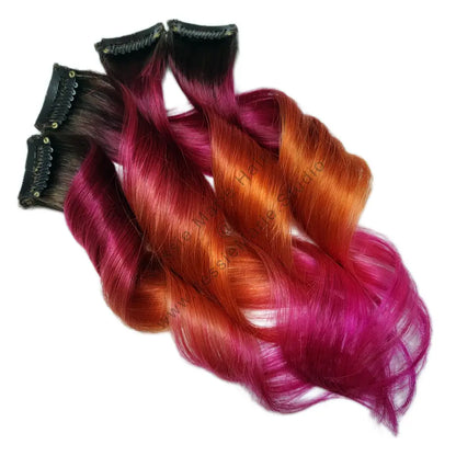 red orange pink ombre hair