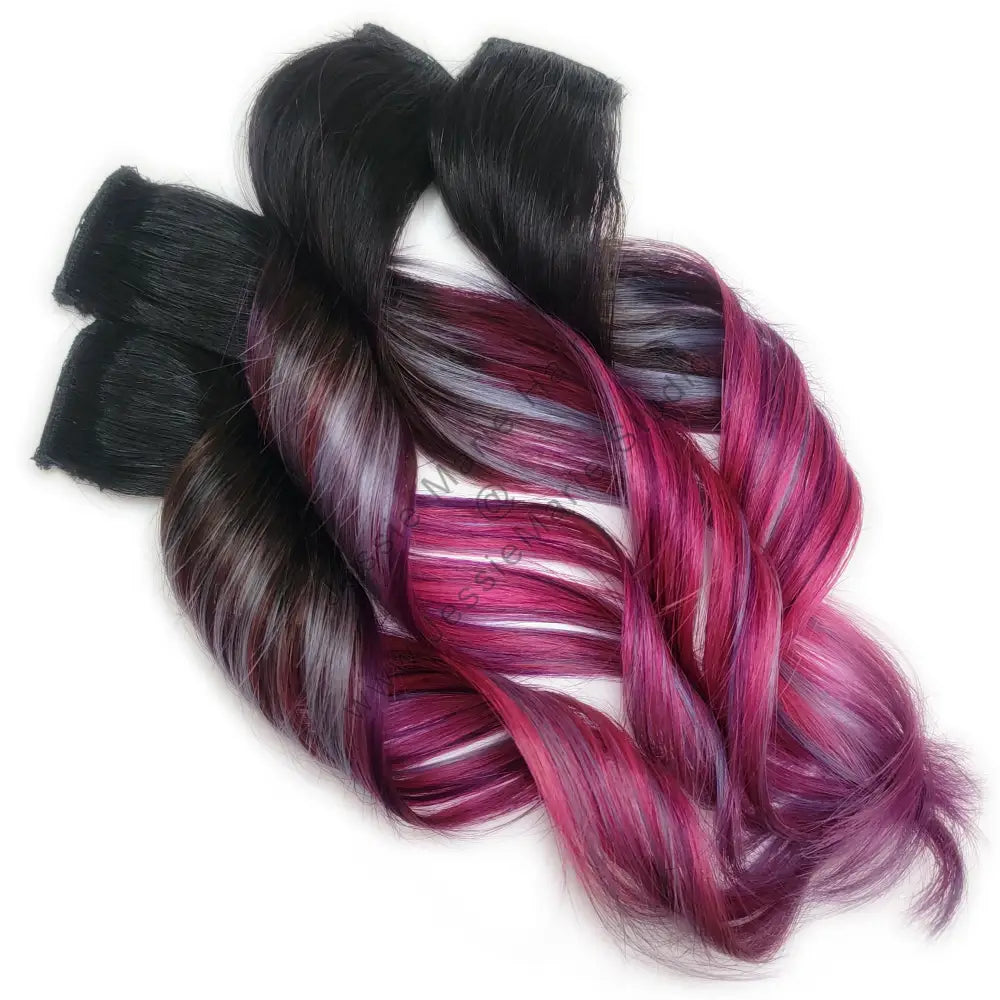 pink light blue and purple ombre Hair Extensions