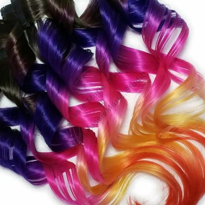 sunset colored remy human hair extensions