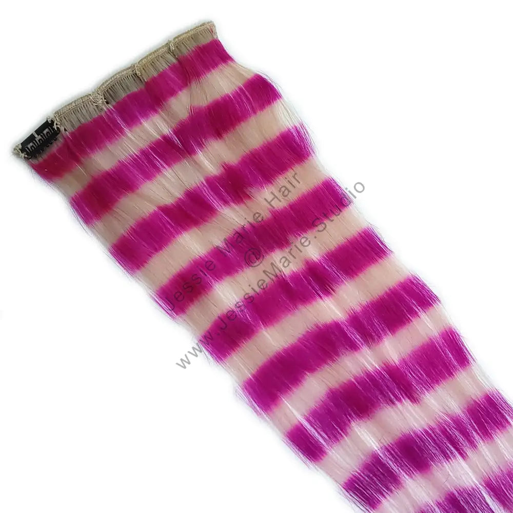 racoon tail printed clip in human hair extensions