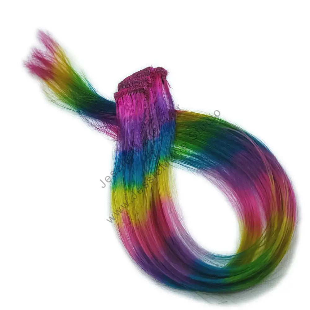 rainbow clip in human hair extensions