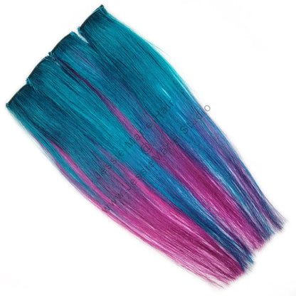 colorful teal and pink highlights clip in remy human hair
