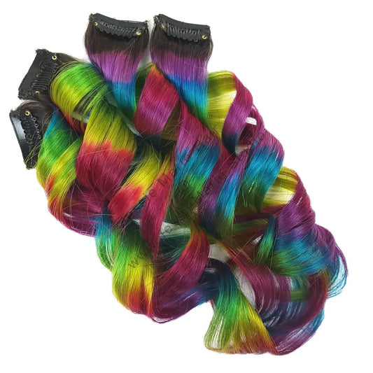 Magenta Prism Rainbow Highlights for brown hair