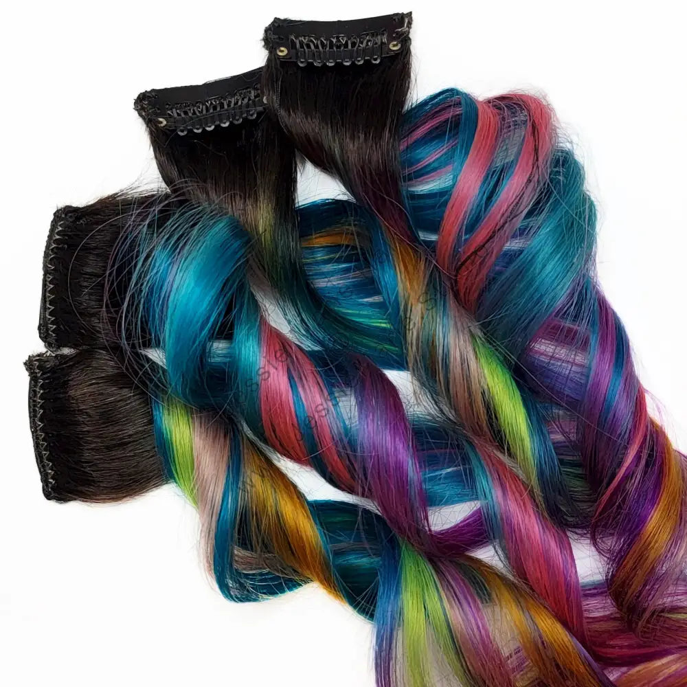 mermaid colored hair extensions accessories
