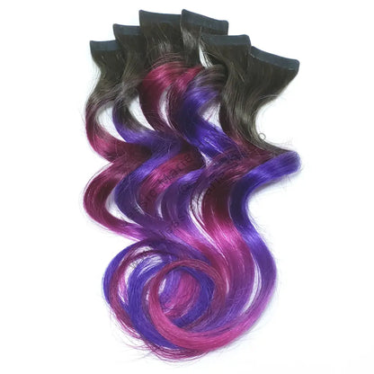 Midnight Aurora purple burgundy ombre remy tape in human hair extensions