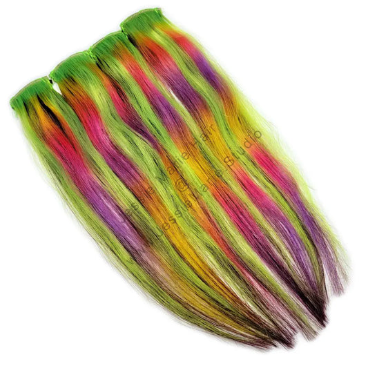 Green Colored Clip in Human Hair Extensions
