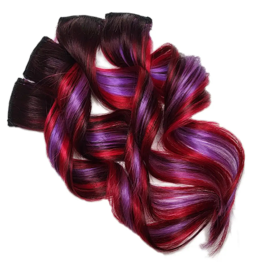 99j burgundy red clip in human hair extensions
