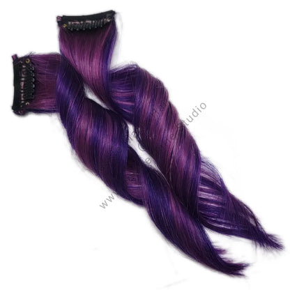 galaxy colored hairstyles light and dark purple highlights
