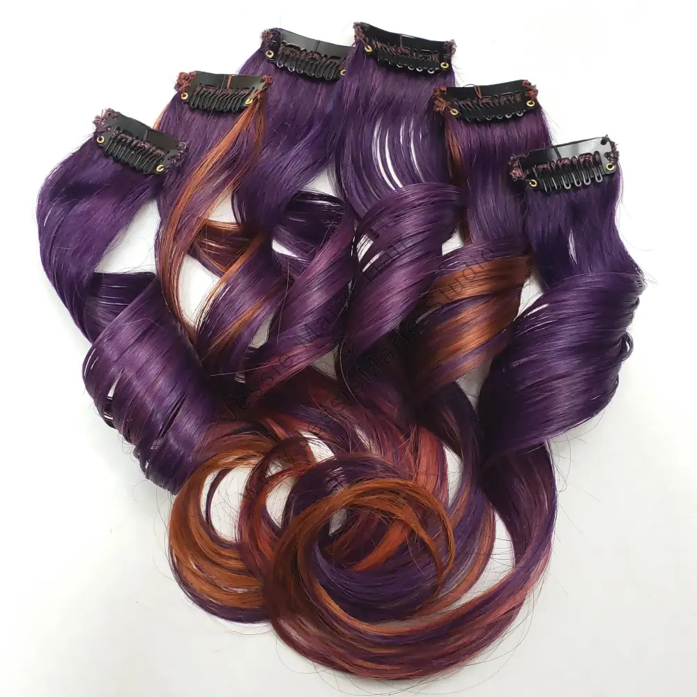 copper orange and purple ombre hair