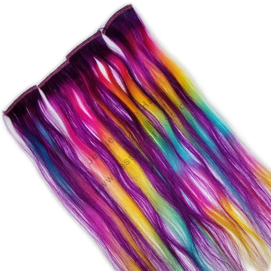 Colorful Rainbow Tape in Human Hair Extensions
