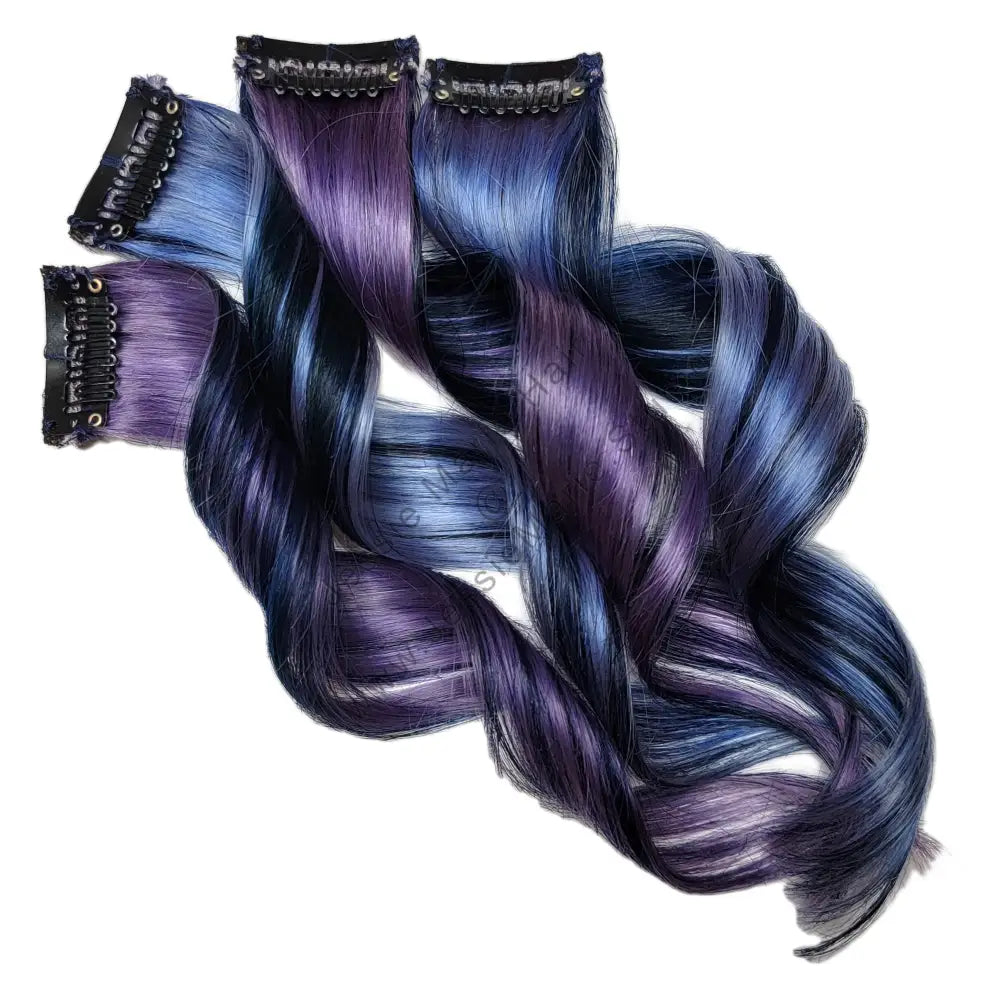 purple and blue hair extensions