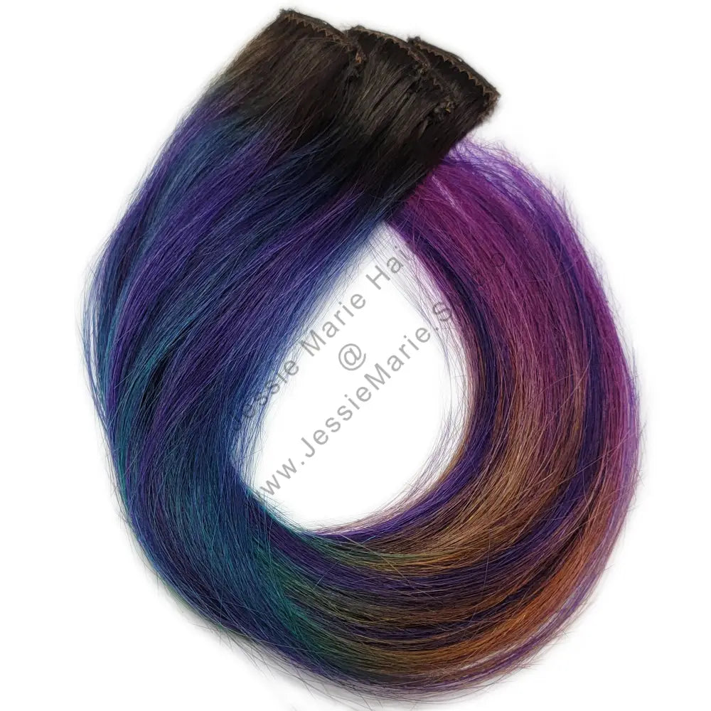 oil slick rainbow colored hair