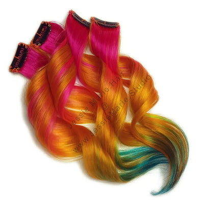 orange rainbow colored hairstyles
