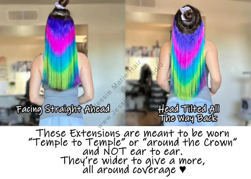 colorful rainbow hair extensions