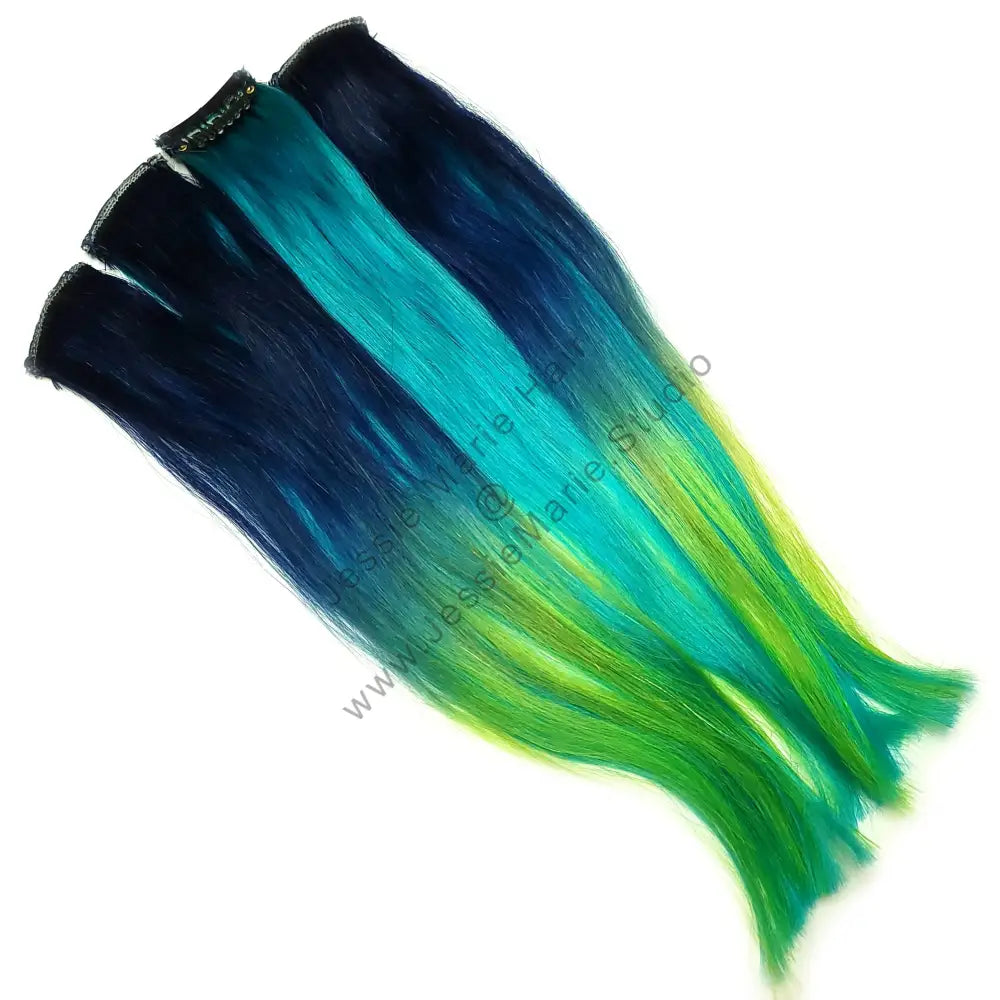 blue and green ombre hair