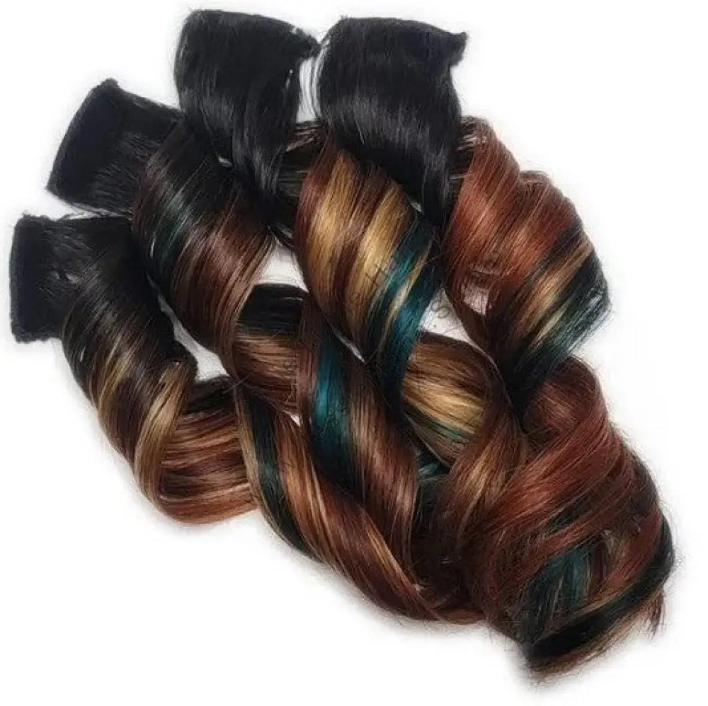 emerald green highlights brown hairstyles