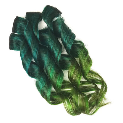 Emerald Green Ombre Clip in Human Hair Extensions
