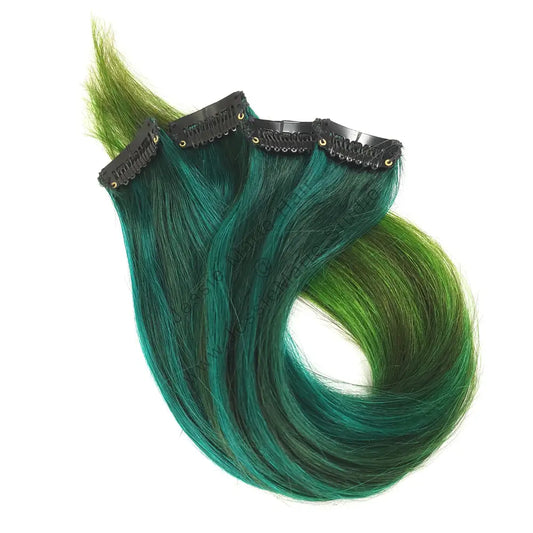 Siren Storm Green Emerald Ombre Human Hair Extensions