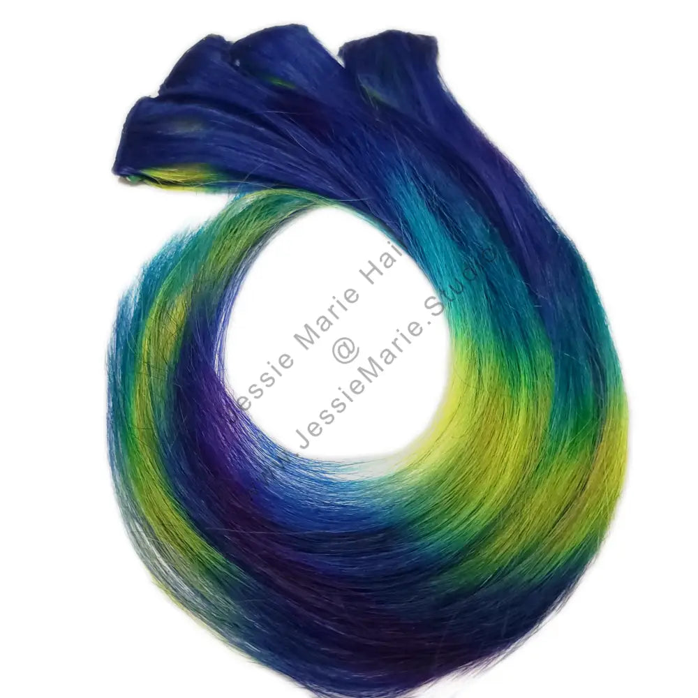 Blue and Green Prism Rainbow Colored Hairstyles