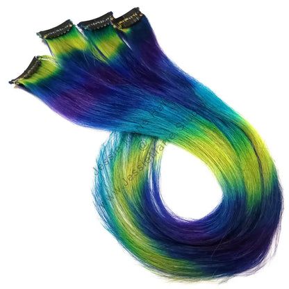 Starry Night Colored Hair - Green, Blue, Purple, and Jade prism rainbow color melt
