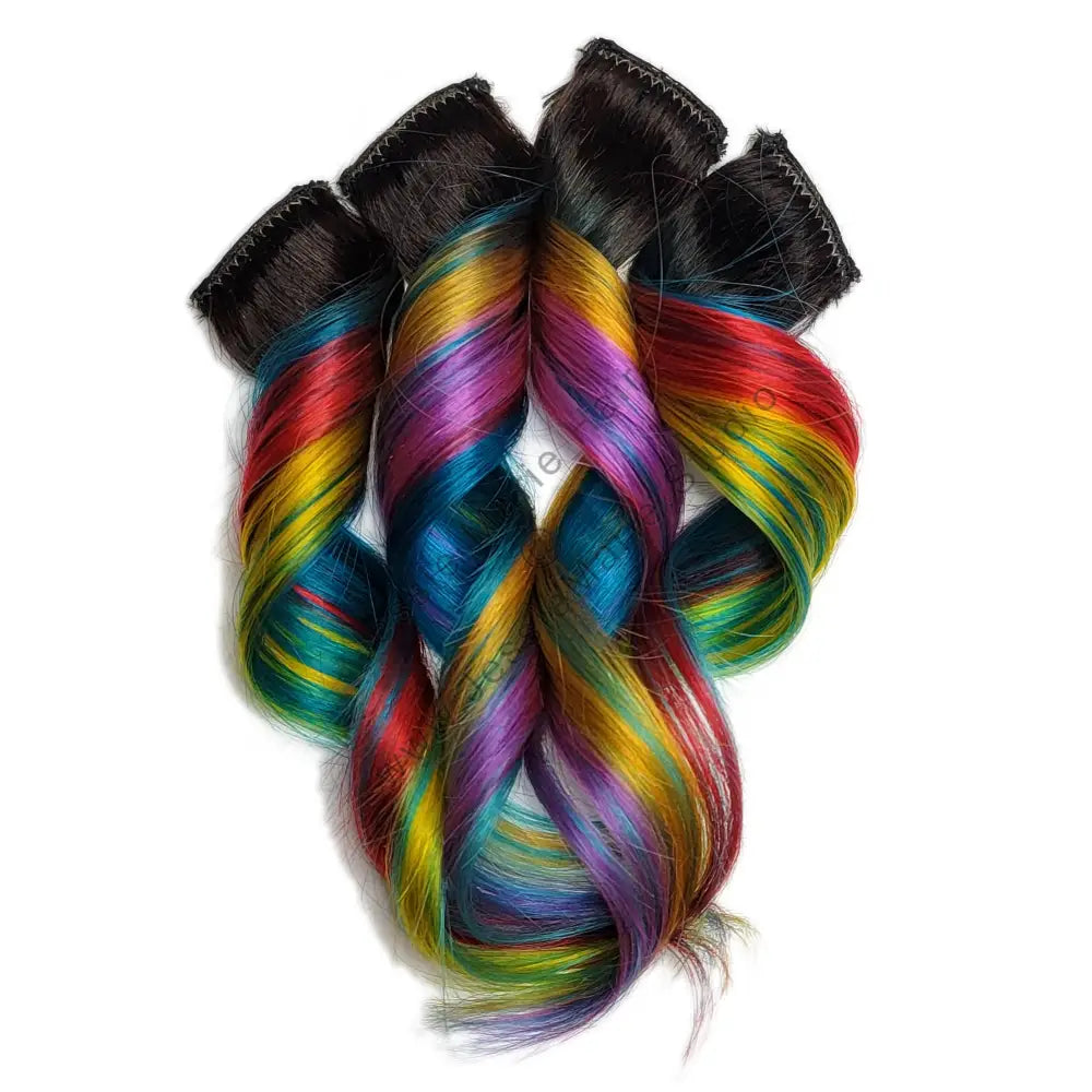 curly rainbow hair