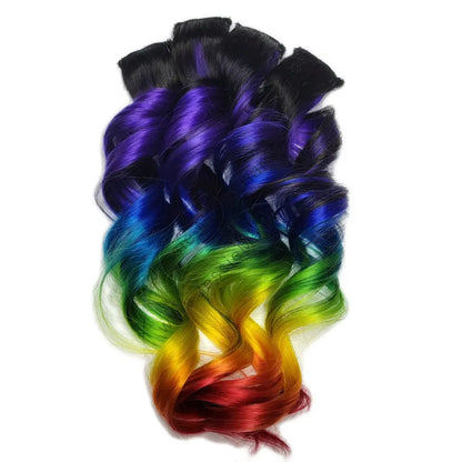 purple rainbow color melt hair