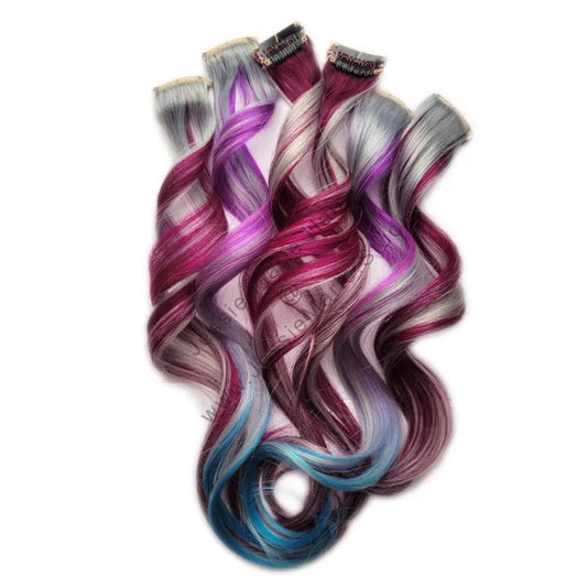 silver red purple and blue colored hair