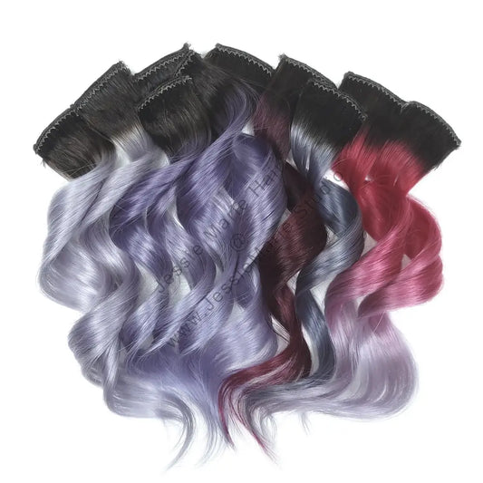 winter colored hair - pastel purple colored highlights for dark hair
