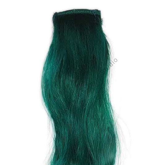 Green Rainbow Clip in Human Hair Extensions